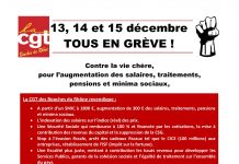 13, 14 et 15 décembre TOUS EN GRÈVE !