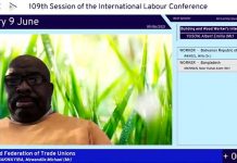 Speech of the WFTU President, Mzwandile Michael Makwayiba in the 109th ILC Plenary Session