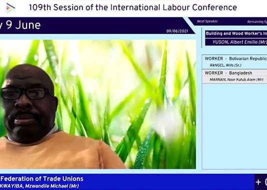 Speech of the WFTU President, Mzwandile Michael Makwayiba in the 109th ILC Plenary Session