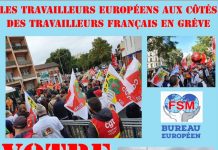 Les travailleurs européens aux côtés des travailleurs français en grève