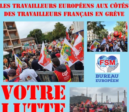 Les travailleurs européens aux côtés des travailleurs français en grève