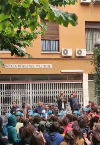 THE NEW ITALIAN GOVERNMENT INTRODUCES ITSELF TO ANTI-FASCIST STUDENTS