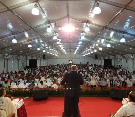 The WFTU general secretary, Pambis Kyritsis addressed the 42th National Conference of the AITUC