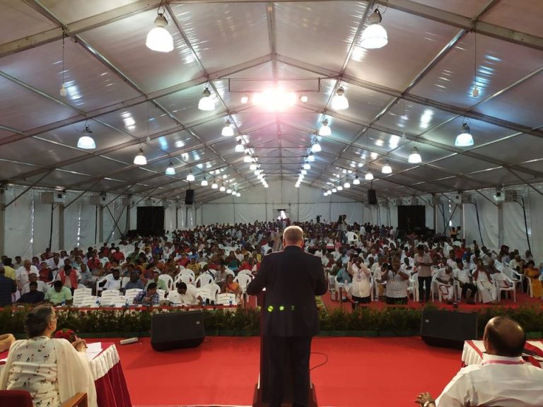 The WFTU general secretary, Pambis Kyritsis addressed the 42th National Conference of the AITUC
