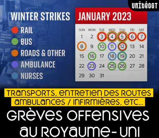 JANVIER NOIR DE GRÈVES : LA COLÈRE SOCIALE EXPLOSE AU ROYAUME-UNI