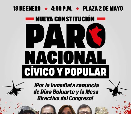 PERU: NATIONAL STRIKE 19 JANUARY