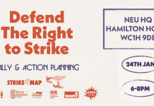 24 Jan – Defend the right to strike rally and action planning meeting