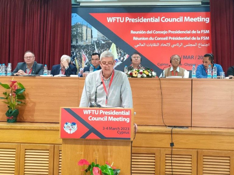 WFTU PRESIDENTIAL COUNCIL: Speech Comrade Pierpaolo Leonardi, WFTU European Office