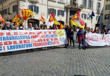 France, USB demonstrates in Rome, Turin, Milan, Bologna, Florence and Naples in solidarity with the French people’s struggle against Macron pensions reform