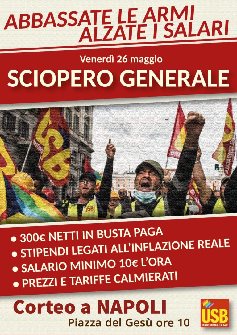USB calls for a general strike next 26th of May