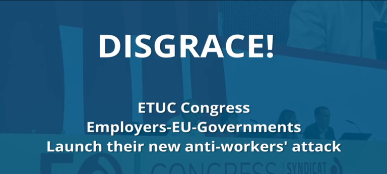 ETUC Congress-Platform for launching the new Employers-EU Anti-Workers’ Attack