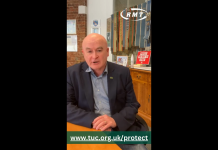 Video message from RMT General Secretary Mick Lynch about the TUC Emergency Protest to Protect the Right to Strike