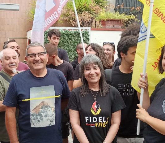 On 26 July, the FSM and USB flags fly inside the Cuban Embassy on the70th anniversary of the Moncada attack