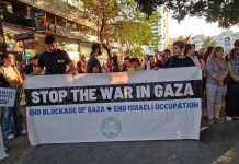 Massive demonstration in Cyprus in solidarity with the Palestinian people.