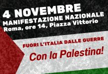 USB participates in national demonstration in Rome on 4 November. Against the war Solidarity with the Palestinian people