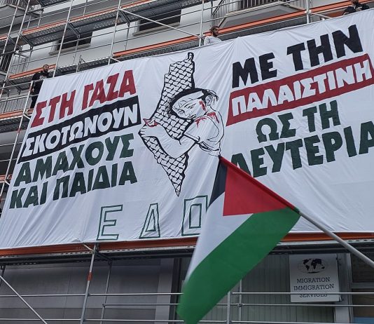 Demonstration in the main streets of Nicosia, in solidarity with the Palestinian people.