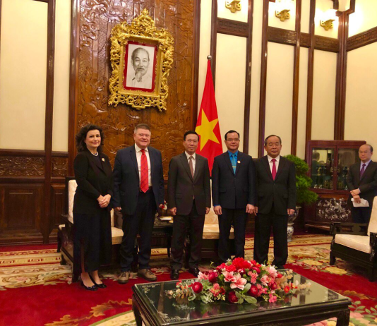 WFTU GS Pambis Kyritsis meeting with the President of Vietnam Mr. Vo Van Thuong