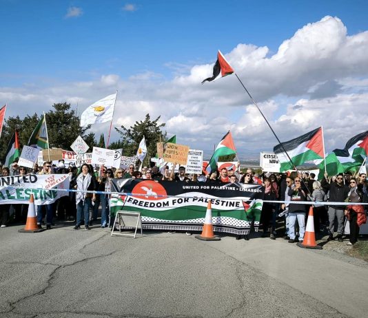Demonstration against the British bases in Cyprus