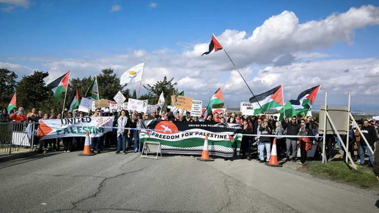 Demonstration against the British bases in Cyprus
