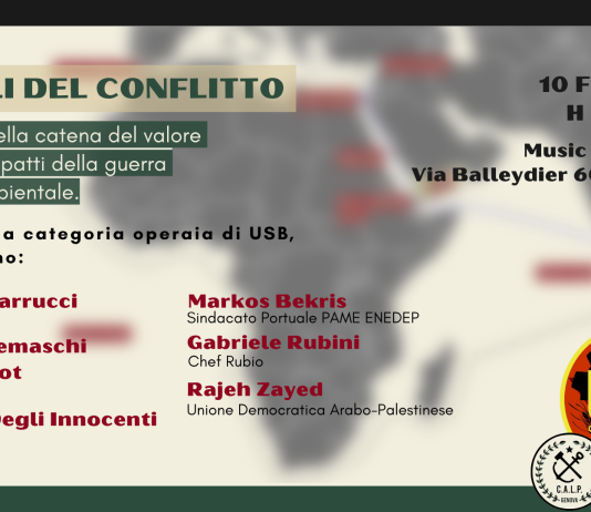 Italy: Channels of conflict: Workers of the “value chain” facing the impacts of war and the environmental crisis. 10th February, Genoa
