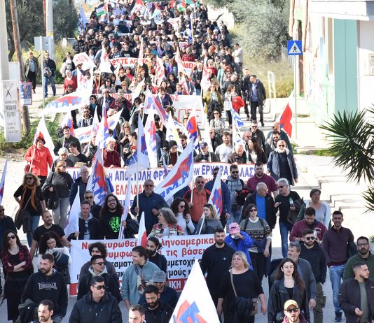 Massive protest against Greek participation to USA-EU imperialist plans