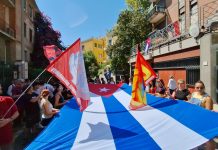 Usb participates in the demonstration in front of the Cuban embassy in Rome