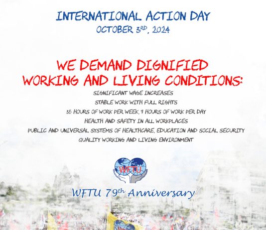 WFTU declaration on the International Day of Action of WFTU 3rd of October 2024