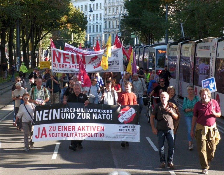Austria: manifestation for peace, against NATO and imperialist wars, in Vienna