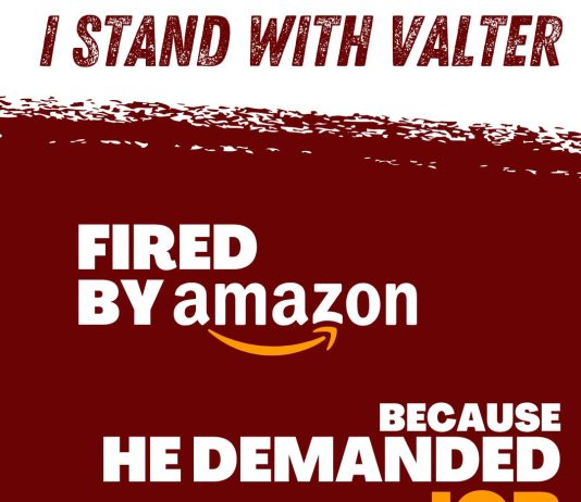Demand safety at work? Amazon fires you. USB launches campaign: ‘I stand with Valter fired by Amazon because he asked for job security’