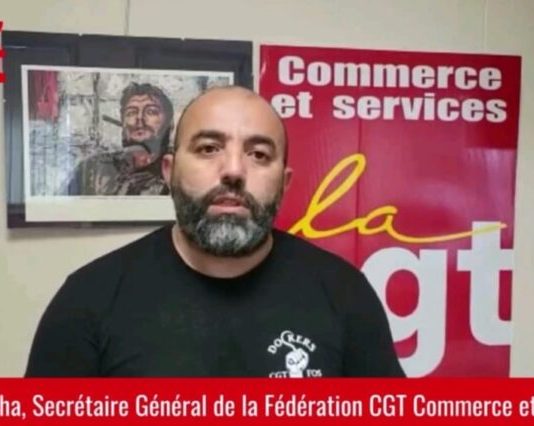Solidarity with AMAR LAGHA and all the activists of the Fédération CGT du Commerce (France)!