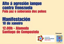 Manifestación para rexeitar a agresión ianqui a Venezuela, pola paz e a soberanía dos pobos