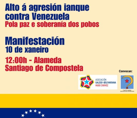Manifestación para rexeitar a agresión ianqui a Venezuela, pola paz e a soberanía dos pobos
