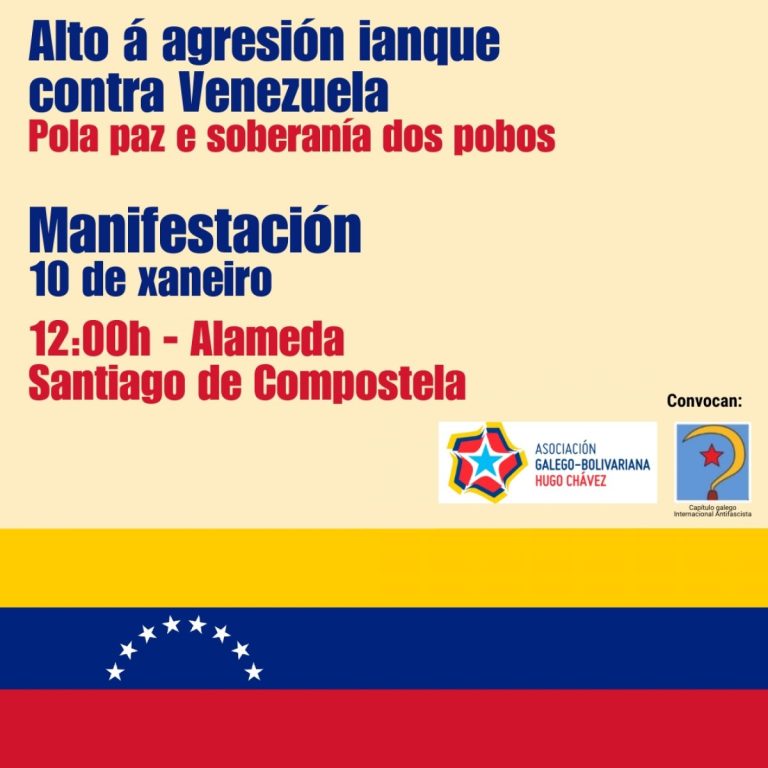 Manifestación para rexeitar a agresión ianqui a Venezuela, pola paz e a soberanía dos pobos