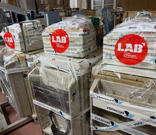 LAB Sindikatua: material sanitario recogido para Cuba