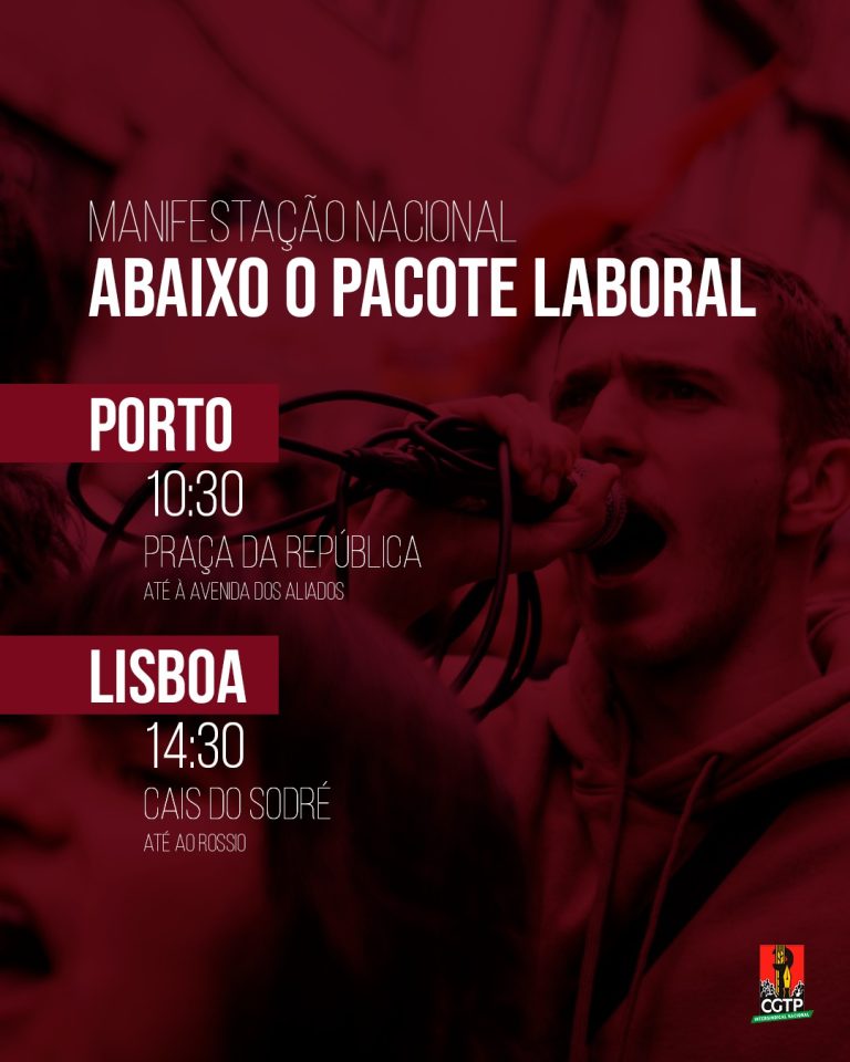 CGTP IN: Manifestação Nacional: Abaixo o Pacote Laboral