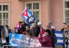 Protest in support of Cuba in front of the US Embassy in Prague