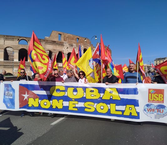 USB: manifestation in Rome for Cuba during the International Week of Solidarity with Cuba