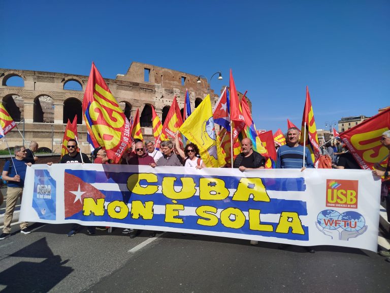 USB: manifestation in Rome for Cuba during the International Week of Solidarity with Cuba