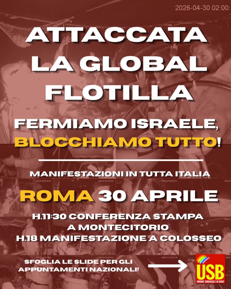 USB: national mobilitations in Italy in support of the Global Flotilla