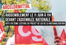 CGT, 11th June 2026: mobilitation fot the nationalization of ArcelorMittal