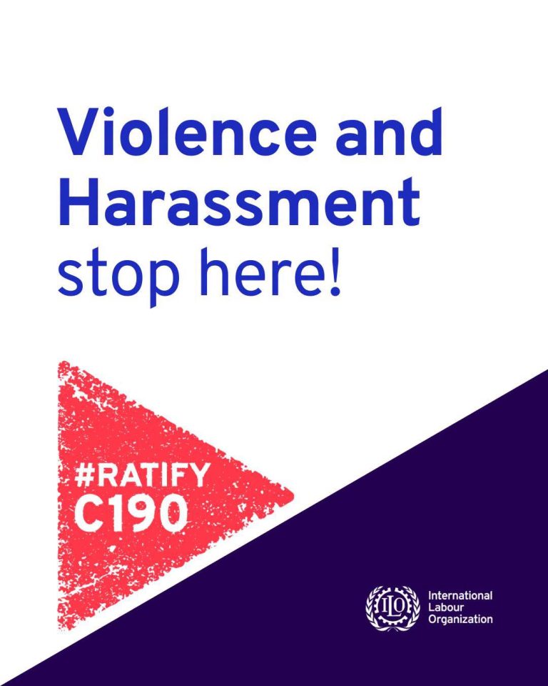 ILO Convention n.190 adoption: Violence and harassment in the world of work stop here!