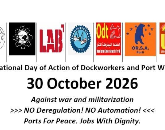 30 October 2026: International Day of Action of Dockworkers and Port Workers against war and militarization