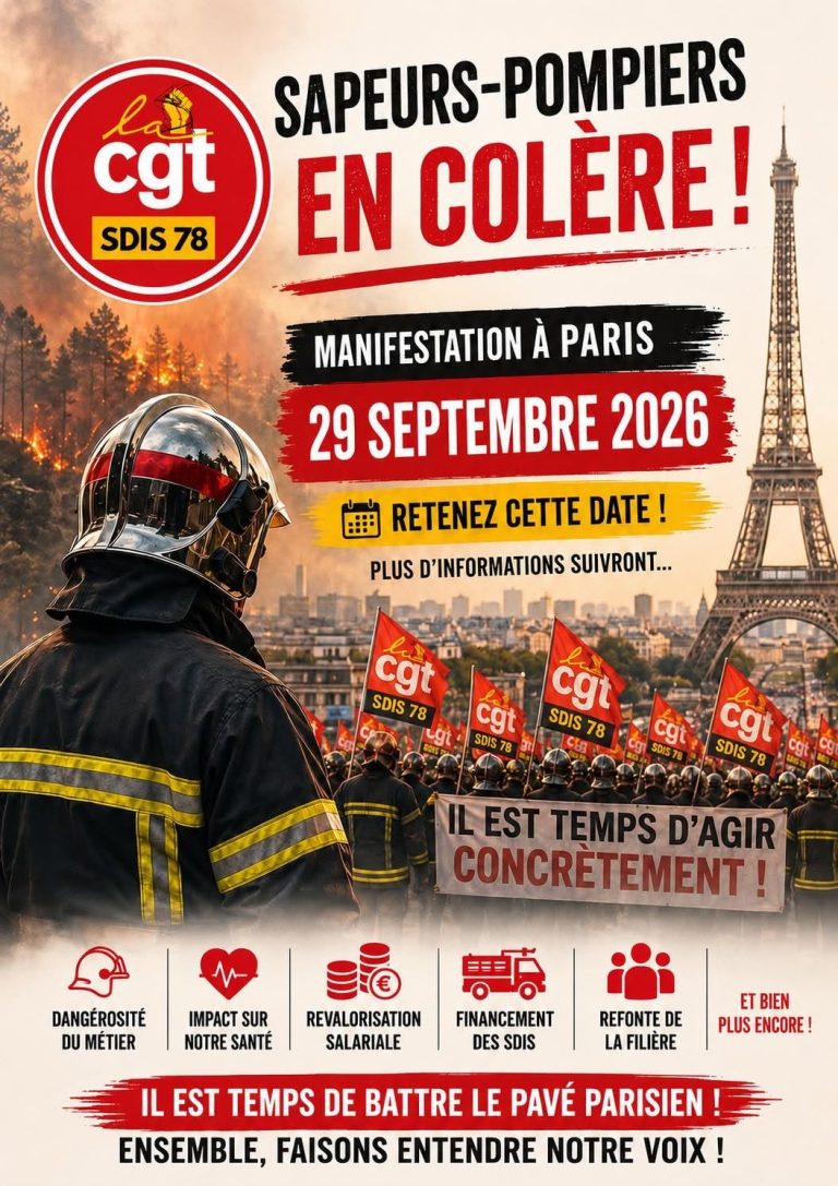 29th September 2026: CGT solidarity with firefighters’manifestation in Paris