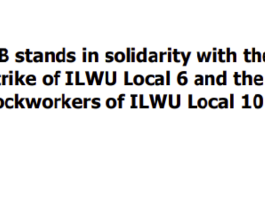 USB stands in solidarity with theStrike of ILWU Local 6 and thedockworkers of ILWU Local 10